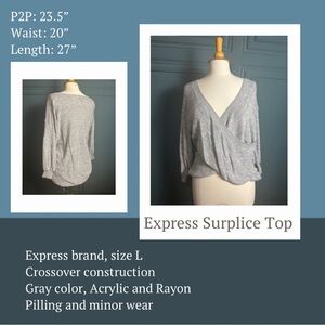 Express Surplice Sweater Top